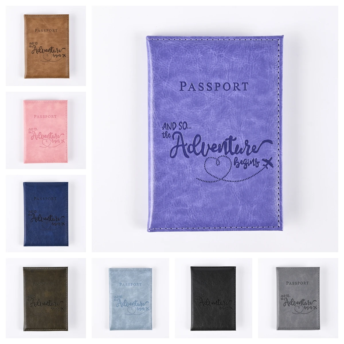 Color Change PU Passport Covers Letter Printed Passport Holder Flight Ticket Clip  Passport Wallet for  Women Travel Accessories