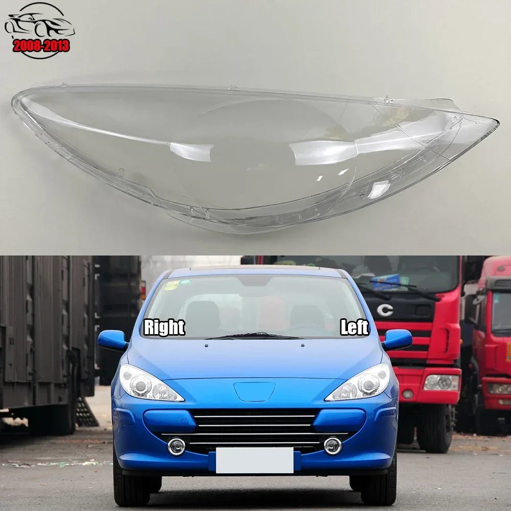

Для Peugeot 307 2008 ~2013 корпус линзы для фар, прозрачная крышка фары, замена оригинального абажура из плексигласа