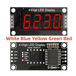 TM1637 LED Display Module 4 Digit 7 Segment 0.36 inch Time Clock Indicator Tube Module Red Blue Green Yellow White for Arduino