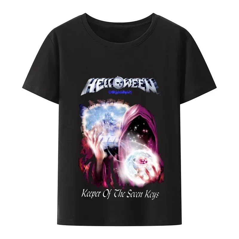 HELLOWEEN'S Anime T Thirt Vintage Helloween  Logo Concert Rock Band   T-shirt Band Pumpkins Tshirt Loose Men Clothing