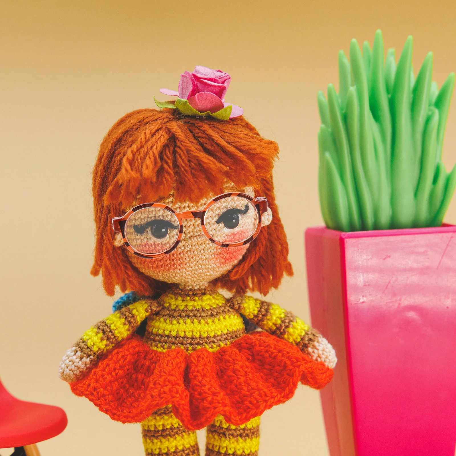 แว่นตาจิ๋ว 6 ชิ้น: อุปกรณ์เสริมแว่นตาผ้าฝ้าย แว่นกันแดดจิ๋วสำหรับแต่งตัว งานประดิษฐ์ ชุดของเล่น ชุดแฟนซีสัตว์เลี้ยง