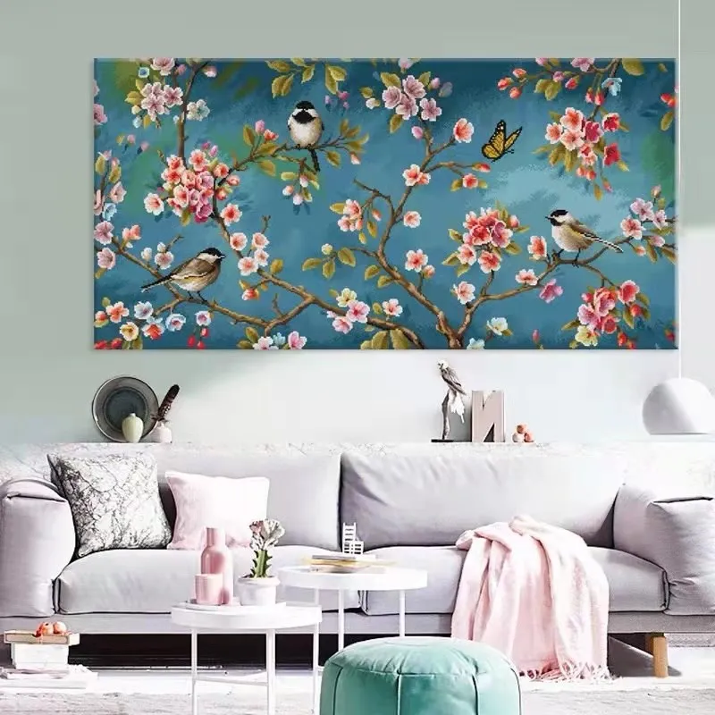 

Набор для вышивания крестиком MonaLisa Royal, с крупной сеткой, хлопковыми нитками, для гостиной, спальни, прикроватной зоны, с изображением цветка эпифиллума и надписью «Счастье на бровях», новый стиль