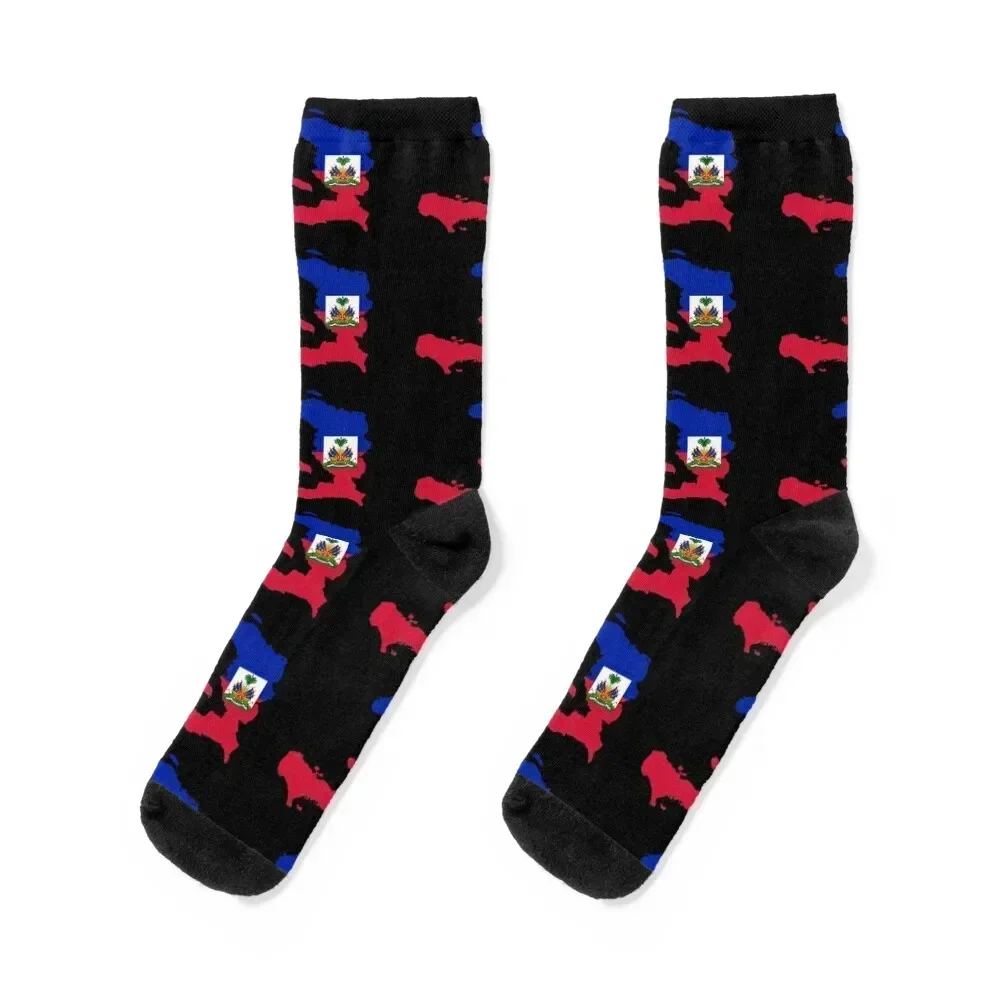 Flag Map of Haiti Socks designer brand funny gift sports and leisure loose Socks Girl Men's