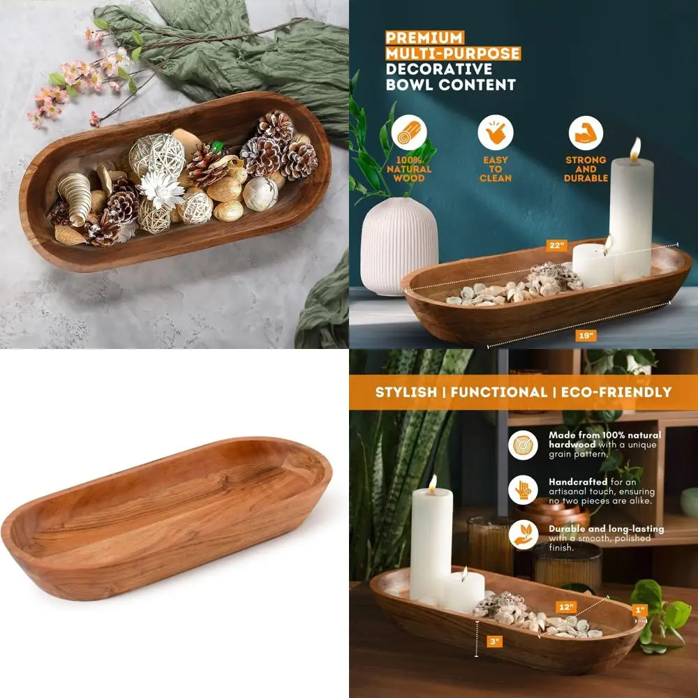 

Деревянная чаша для теста ручной работы из акации - большая декоративная чаша в деревенском стиле для кухни, дома, ванной комнаты и многого другого