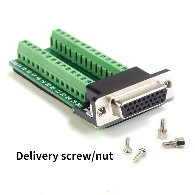DB26 Solderless Plug 26 Pin Male Female Adapter 3 Row 26 Pin Circuit Adapter Plug Free Transfer Solder Terminal