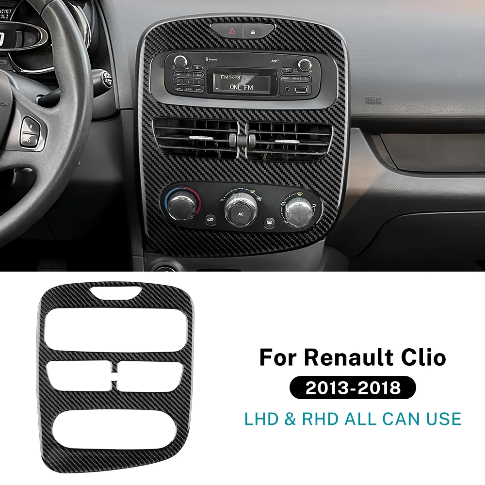

Настоящая мягкая наклейка на центральную панель управления из углеродного волокна для Renault Clio 4 2013 2014 2015 2016 2017 2018, аксессуары для LHD RHD