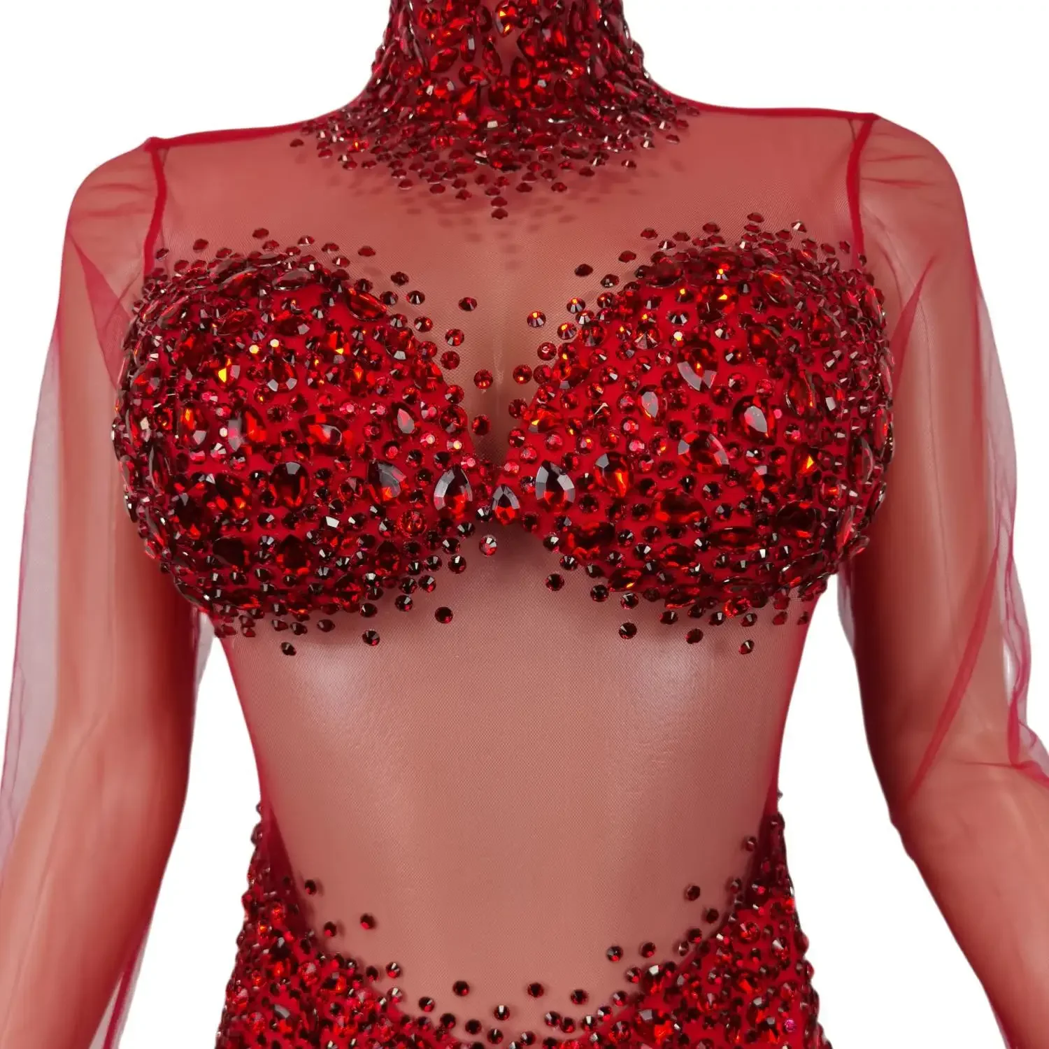 Strass Kleid Frauen Sexy Durchsichtig Kristall Party Abend Geburtstag Party Kleid Diamant Outfit Sänger Show Bühne Tragen