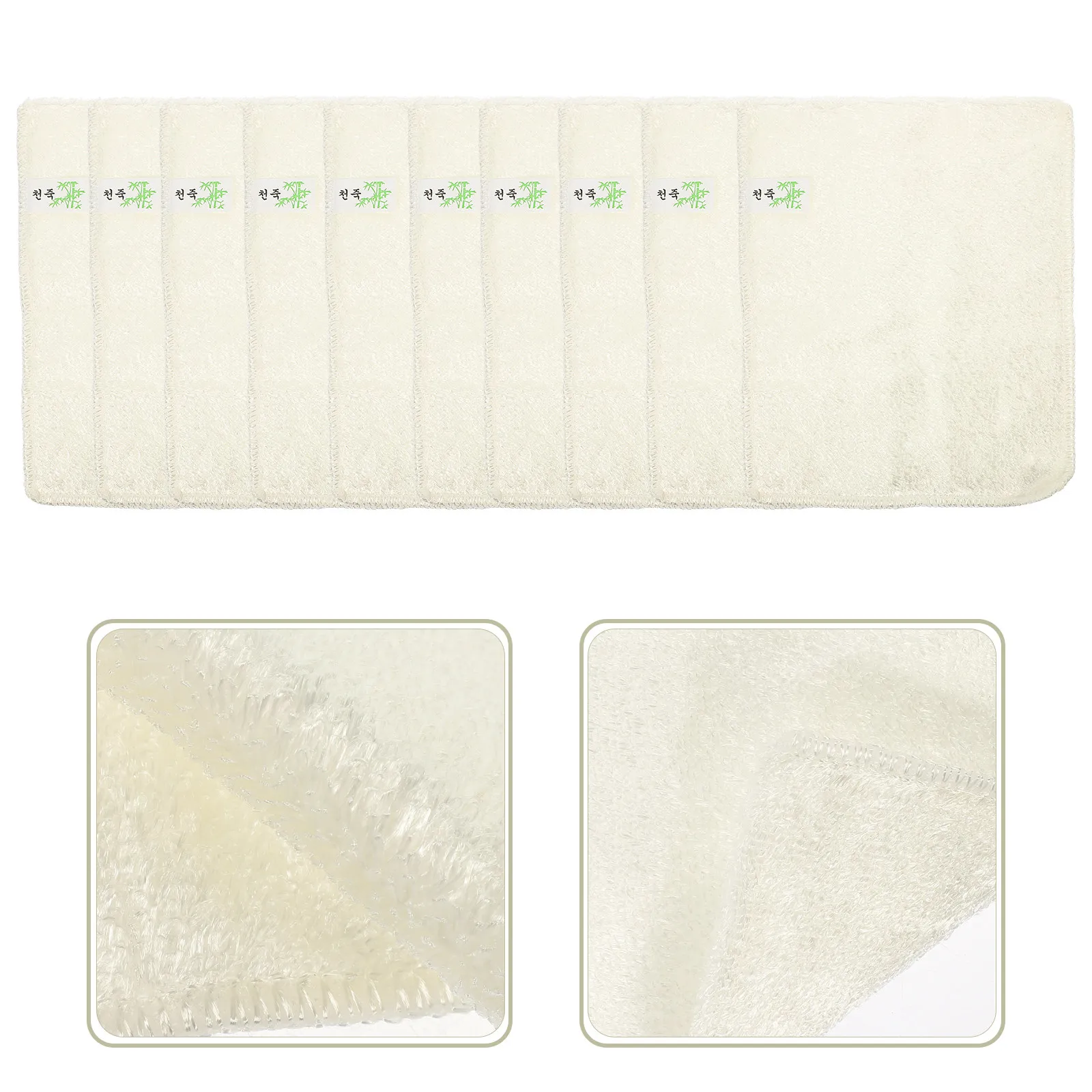 

10Pcs Premium Bamboo Fabric Kitchen Wash Towels Soft Comfortable Multi-Function Dish Cleaning Rags Highly Absorbent Breathable