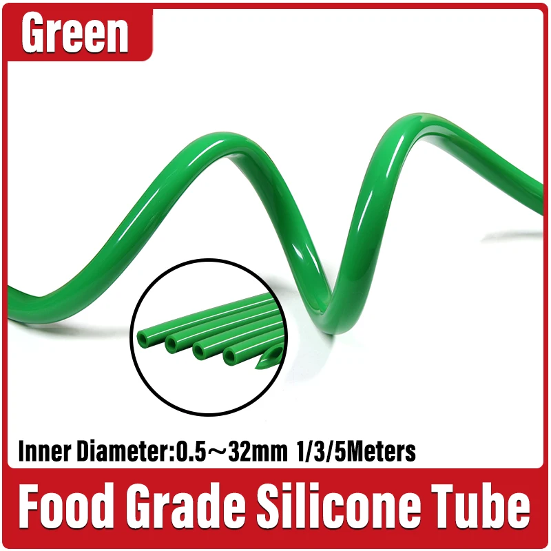 

1/3/5/10M Green Silicone Tube Food Grade Rubber Hose Flexible Aquarium Air Irrigation Pipes Water Connector Garden Hoses