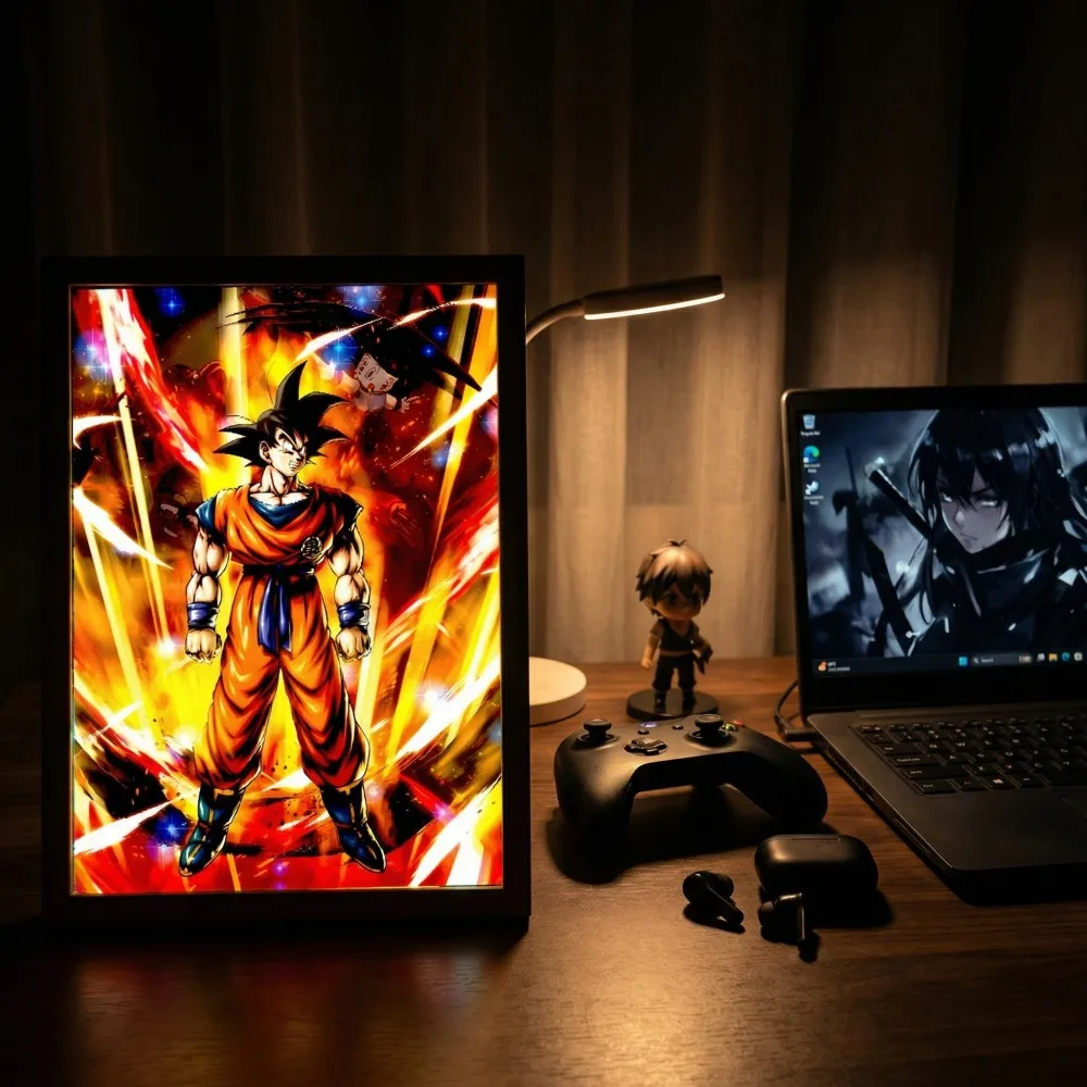 

Светодиодная лампа-картина с изображением Сон Гохана, ночник, настольная лампа для декора комнаты, фоновая подсветка для ТВ, креативный домашний декор