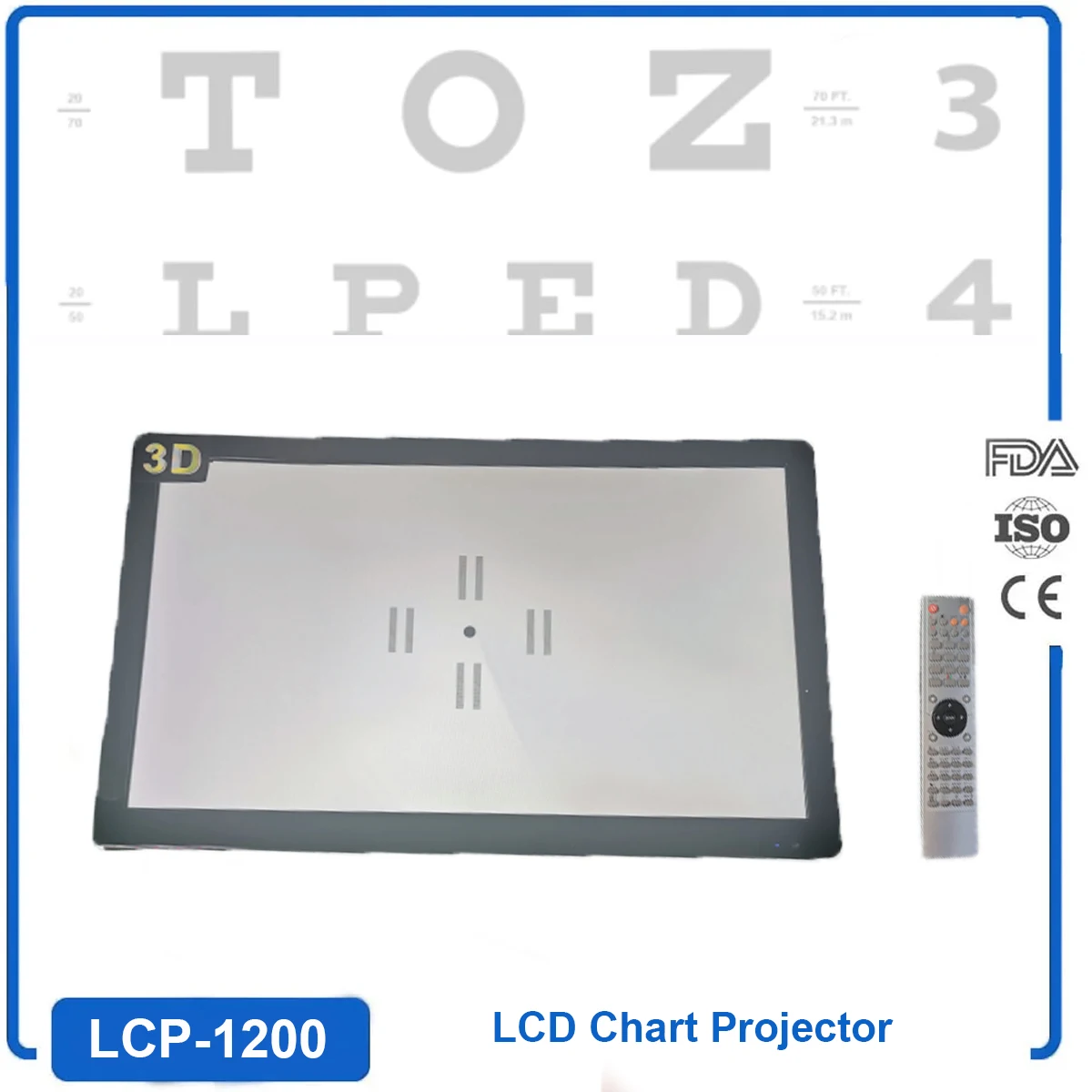 

27 Inch Screen Ophthalmic LCD Visual Acuity Vision Chart Optical Testing Monitor Projector Eye Testing Chart 3D Polarized