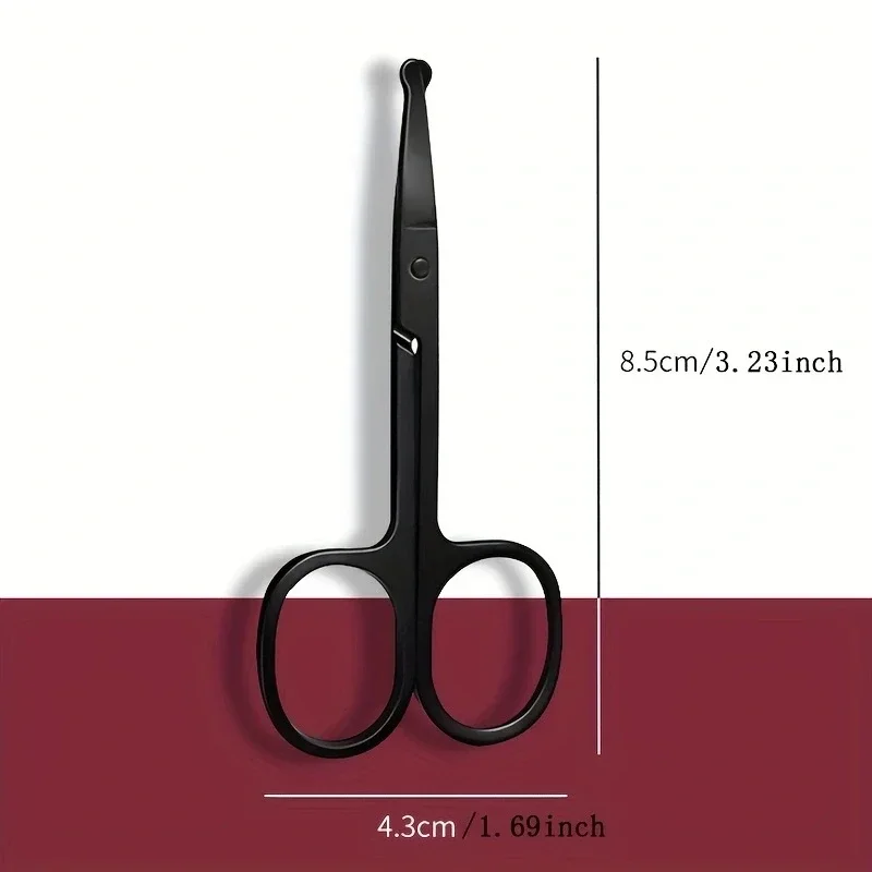 Unisex Stainless Steel Black Round Head Safe Nose Hair Scissors (Do Not Hurt Nose) image 6