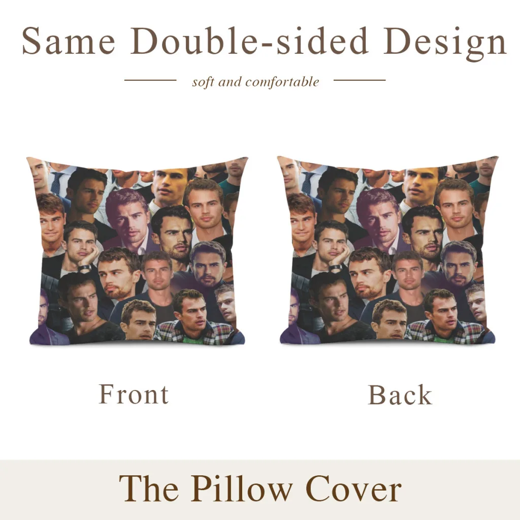 Pillow Cushion Case  Dakimakura Cover Theo James Photo Collage Decorative Sleeping