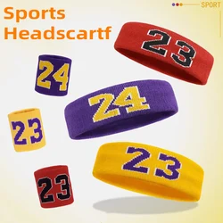 1Pcs Cotton Sports Headband Elastic Sweatband Protection With Wrist Guard Basketball Tennis Adults Kids Fitness Sweat Hair Band