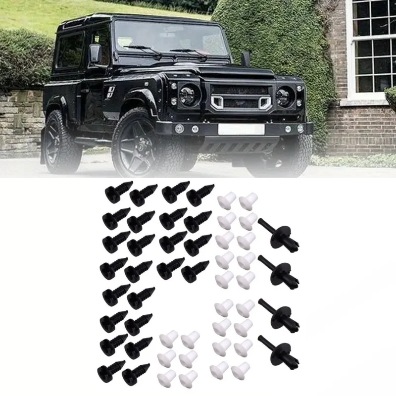 

52Pcs Plastic Door Car Trims Clips Fastener Nut-Lockuts Snapsac Inserts For Land Rover Defender Decorative Strip