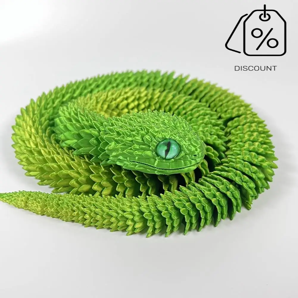 3D Viper Multi-Joint Movable 3D Snake Flexible Articulated Figure Model Gift Gift 3D Gift-AT30