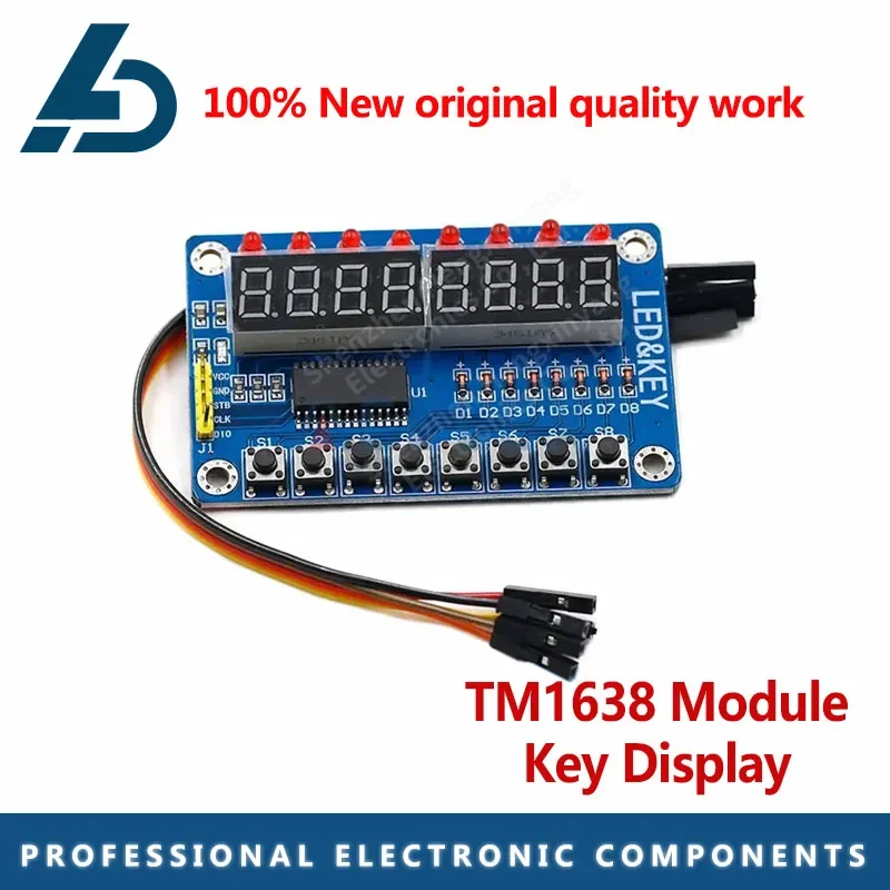 TM1638 LED Display 8-Bit Digital Tube Modules AYR 7 Segment 8 Bits 0.36Inch RED TM1638 KEY LED Display Board Panel