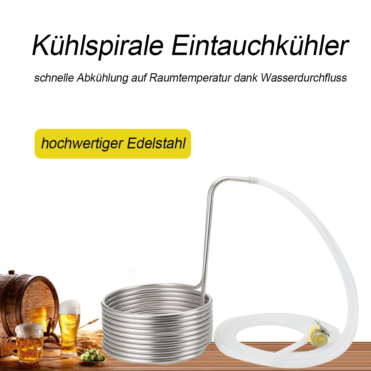 Image of Edelstahl-Tauchkühler für Brauerei - Hocheffizienter Kühler für Heimbrauerei und Weinherstellung - Ersatzteil im Angebot