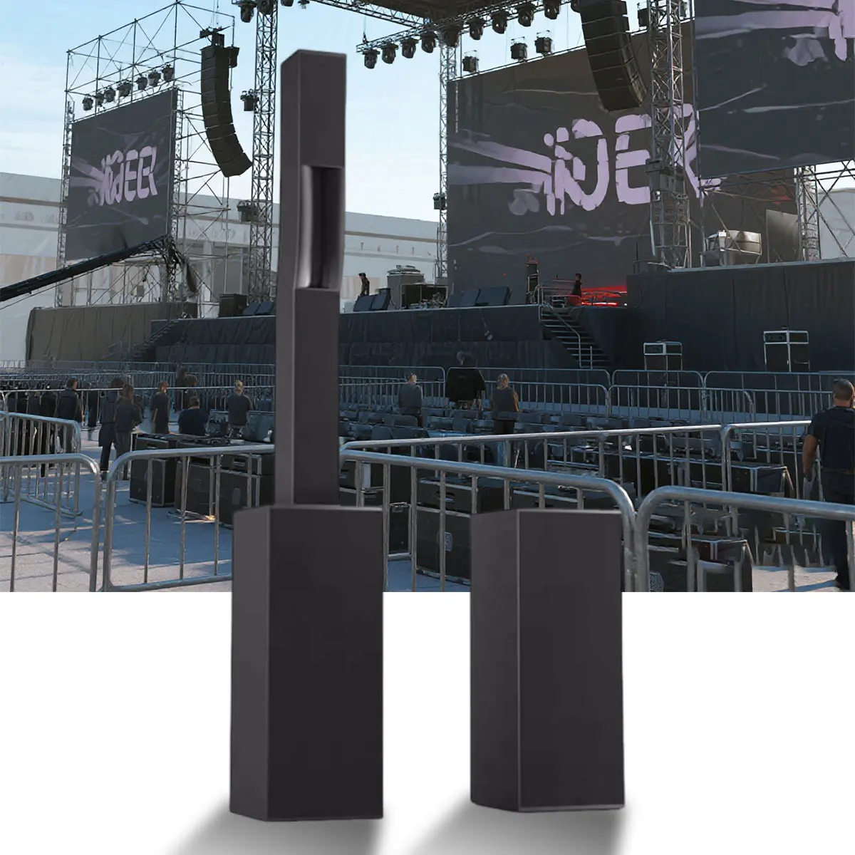 Altavoz profesional de matriz de línea de columna pasivo de 6*5 pulgadas de 2 vías con subwoofer Dual de 12 pulgadas sistema de Audio PA para iglesia equipo de sonido