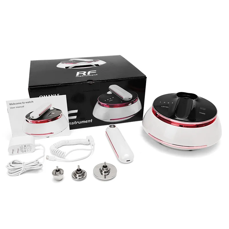 Macchina per rassodare la pelle RF con 3 teste per il lifting del viso Dispositivo per il modellamento del corpo con riduzione delle rughe con visualizzazione dell'ora a LED