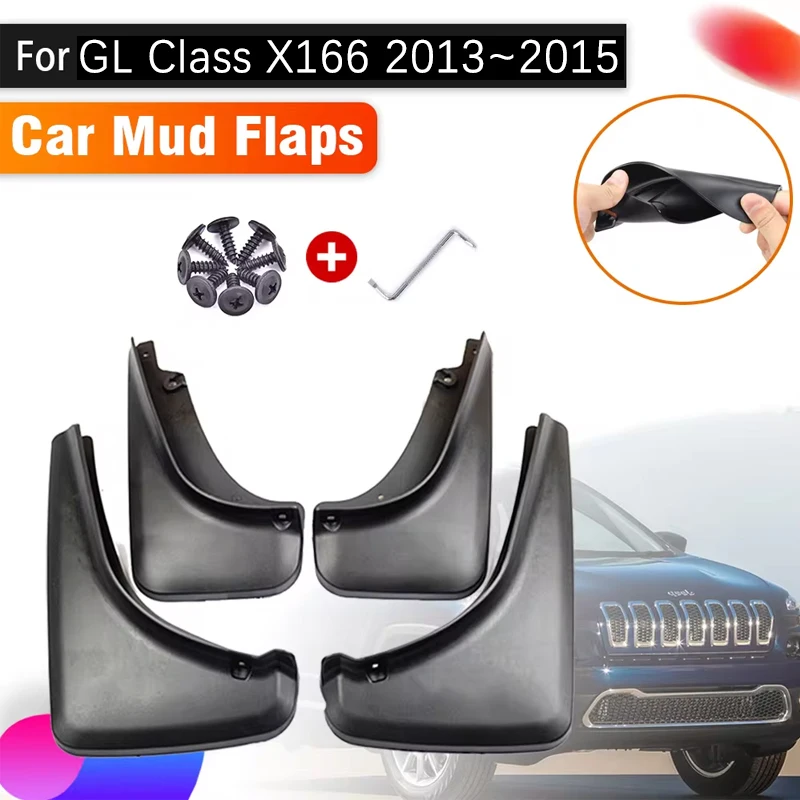 Car Mudguards For Mercedes Benz GL 450 350 Class X166 2013 2014 2015 Car Mud Flaps Splash Guard Front Rear Fenders Accessories