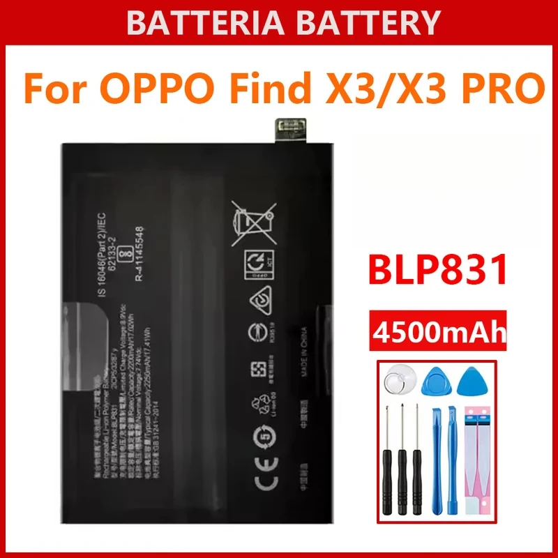 

Аккумулятор BLP831 4500 мАч для Oppo Find X3 Pro X3Pro CPH2173 PEEM00, сменные аккумуляторы + инструменты