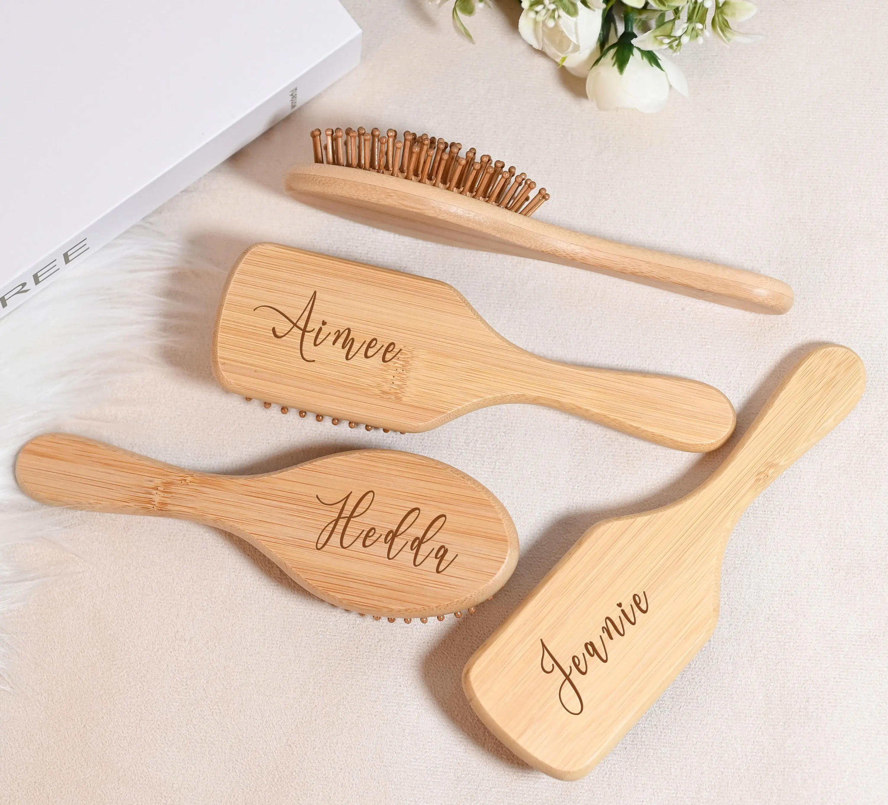 

Personalized Hair Brush with Name Engraved for Women, Wooden Brush, Birth Month Flower, Birthday Gift for Teenage Girl,