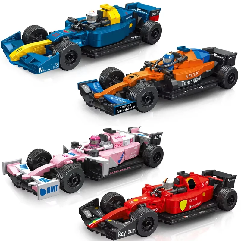 2025 スピードラリーレーシングシティチャンピオンズ F1 ビルディングブロックビークルセット FIA クラシックホットスポーツカーモデルブリックキッズトイ大人ギフト