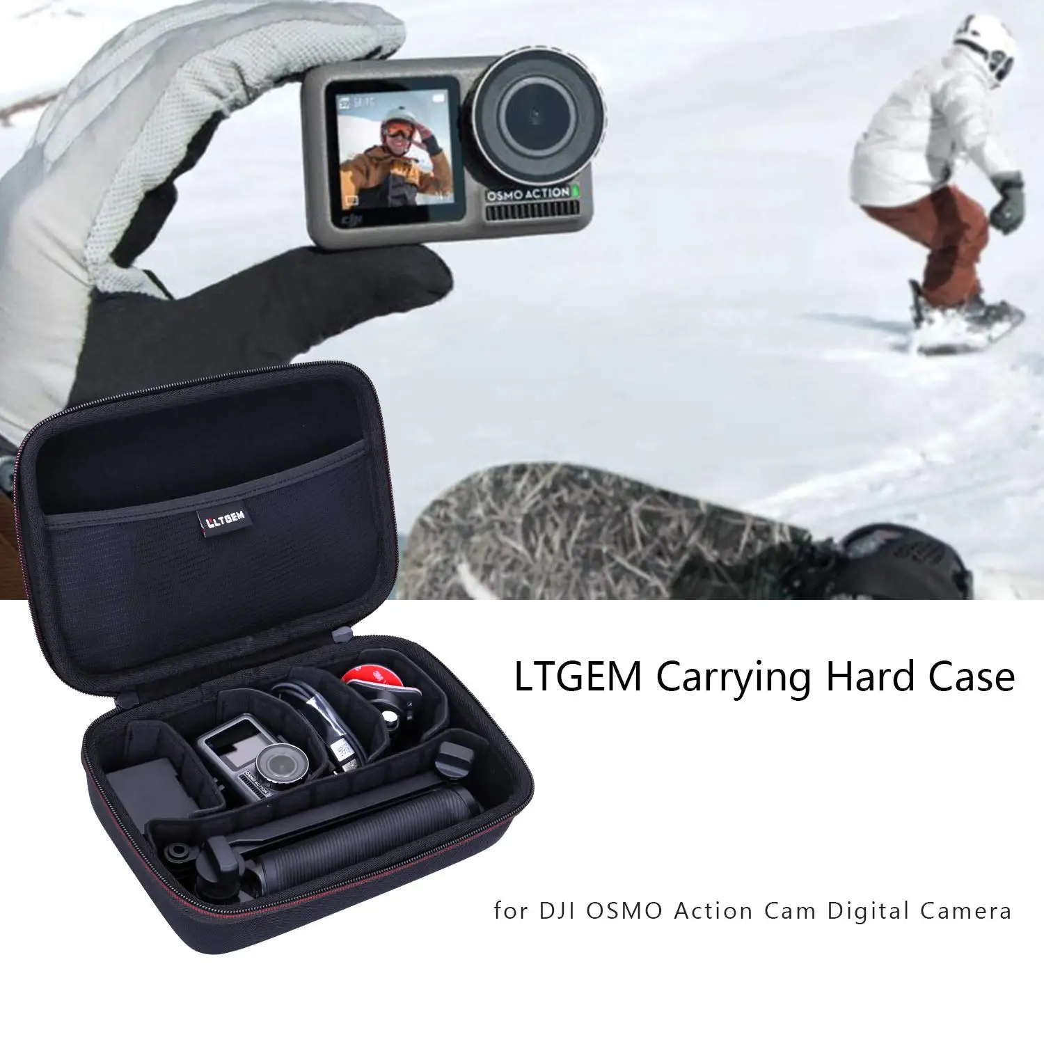 EVA 하드 케이스 DJI Osmo 액션 4, 3, 2/1, 고프로 히어로 시리즈 액션 카메라용, 방수 운반 보관 가방 (가방만 해당)