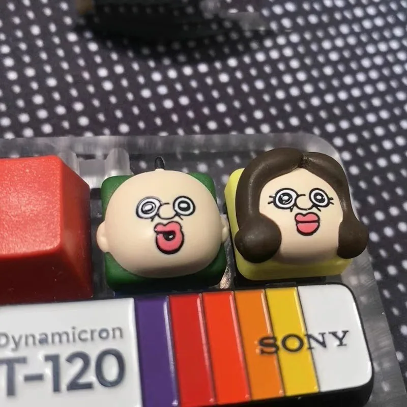 Anime dos desenhos animados keycaps yuzhi e bangbang personalidade engraçado teclado mecânico acessórios material de resina artístico keycap presente