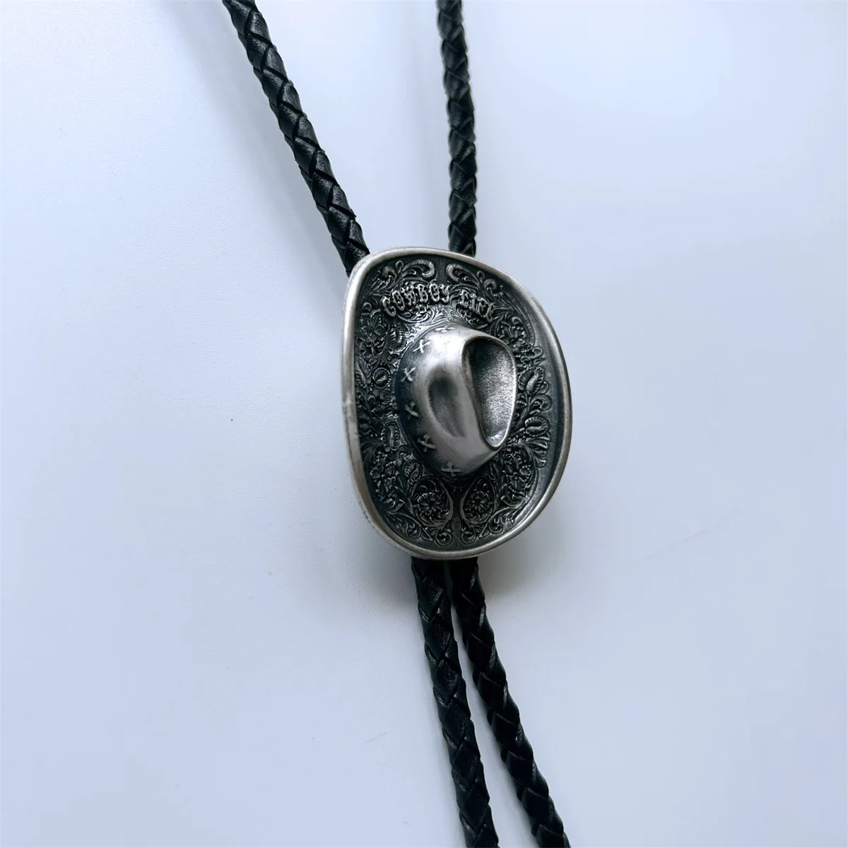 Vintage Silver Plated Cowboy Boots Cap Western Bolo Tie also Stock in the US BOLOTIE-007SL Free Shipping