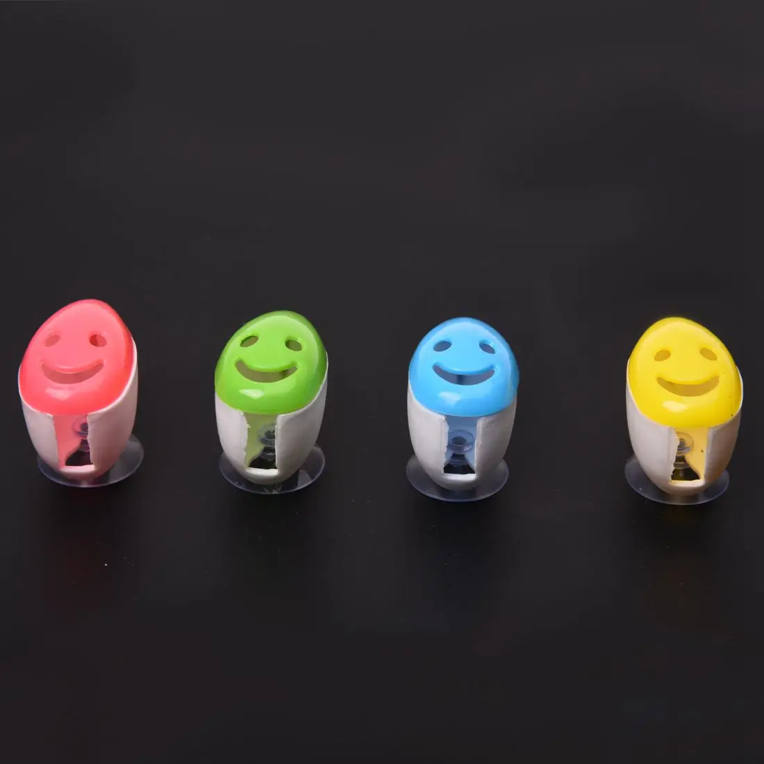 4 PCS Smile Face Antibacterial Toothbrush Cover Holder with Suction Cup Bath