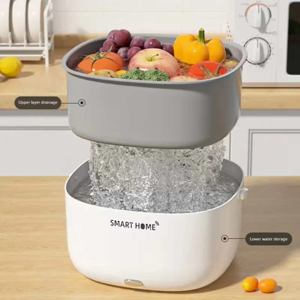 Portable Fruit Automatic Vegetable Purifier Household Multifunctional Washing Machine With Detachable Basket For Home Kitchen