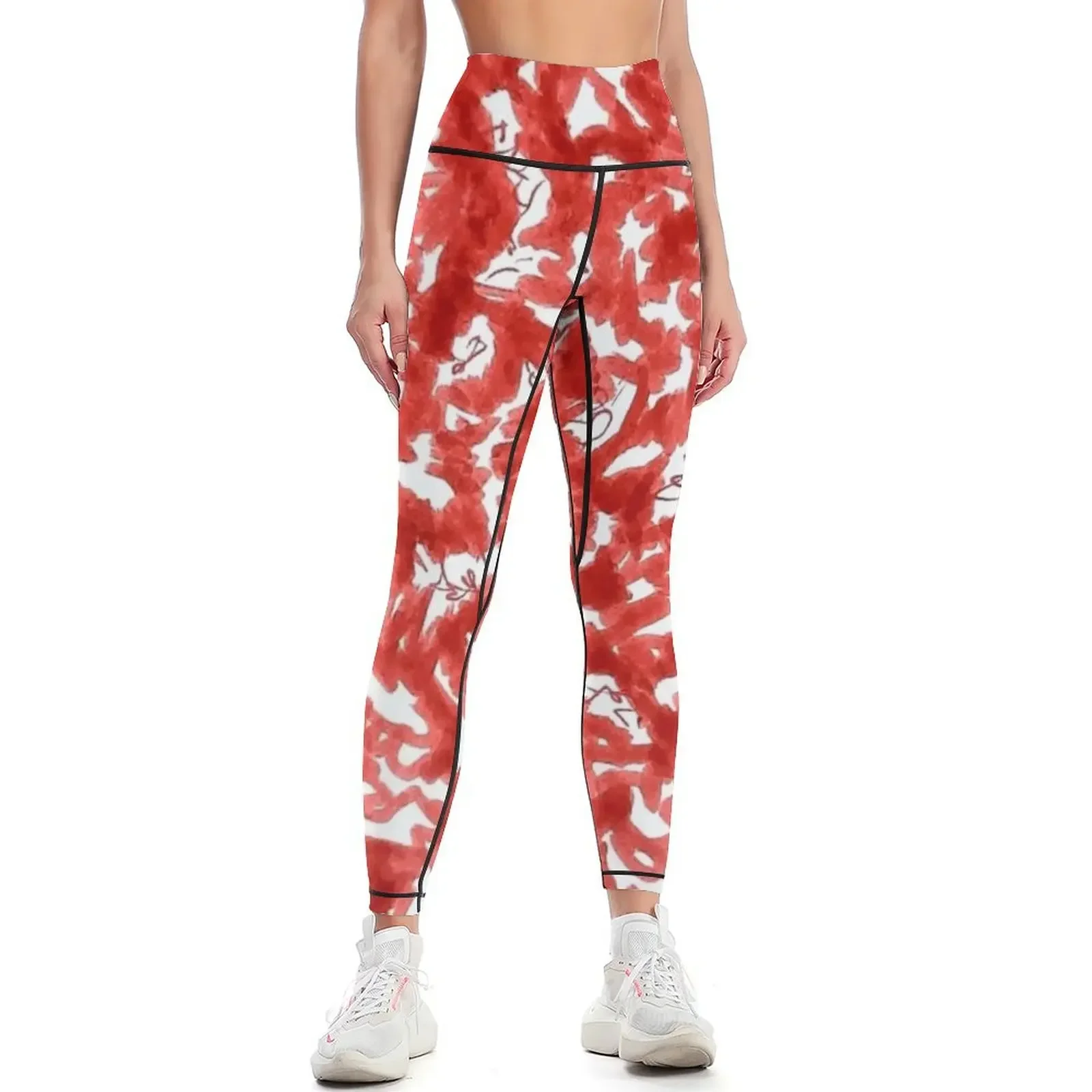 Red Blaze Leggings Clothing fitness sports tennis for flared joggers for Womens Leggings