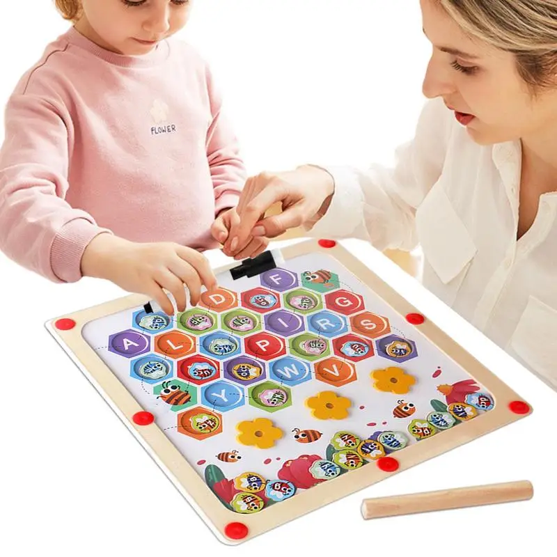 

Магнитный алфавит Монтессори, обучающая игрушка 2 в 1, магнитная ручка, доска для рисования и обучение Монтессори