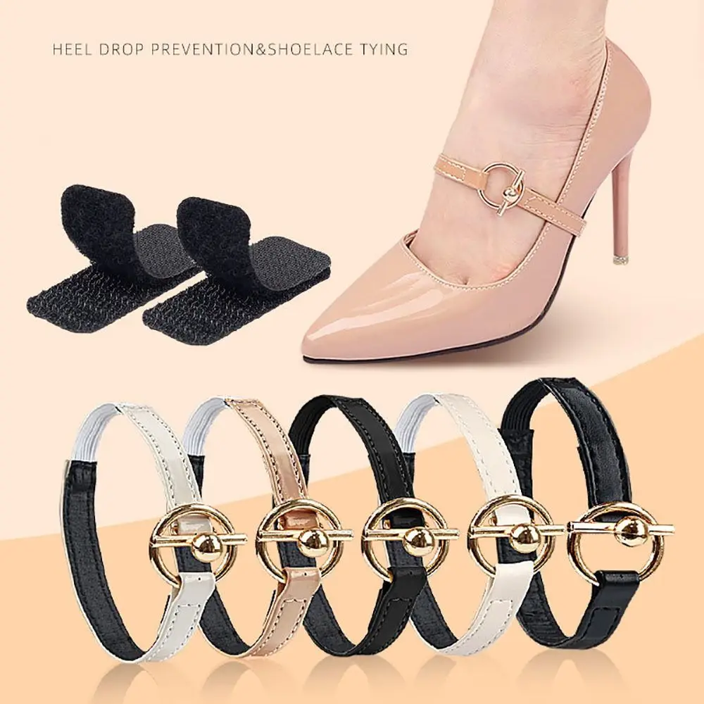 

Detachable Sandals Leather High Heel Shoes Buckles Shoe Straps Shoelace