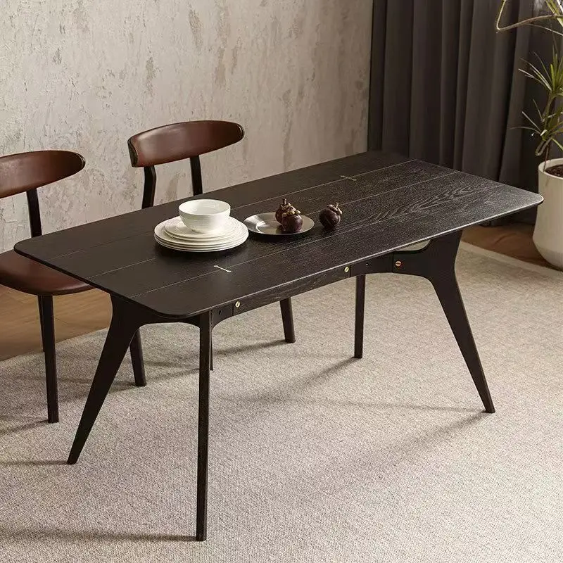 sz-Sculpted Wooden Dining Table Artistic Curved Frame Modern Handcrafted Structure Home Decor Edition