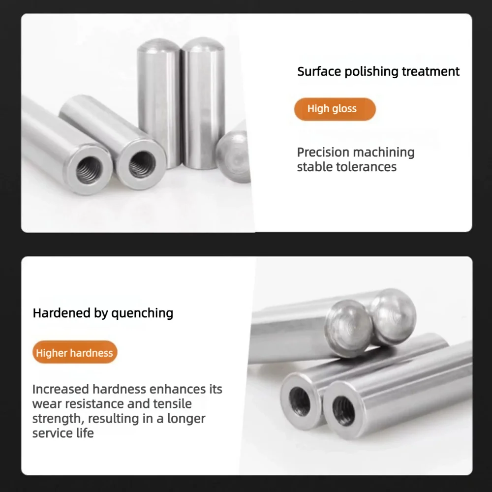 Zylindrische Innengewinde-Stiftbolzen, runde Schnellspann- und Positionierungsstifte, M3-M10, CNC-Werkzeug, Hardware, Drehmaschinenzubehör – Detail 8