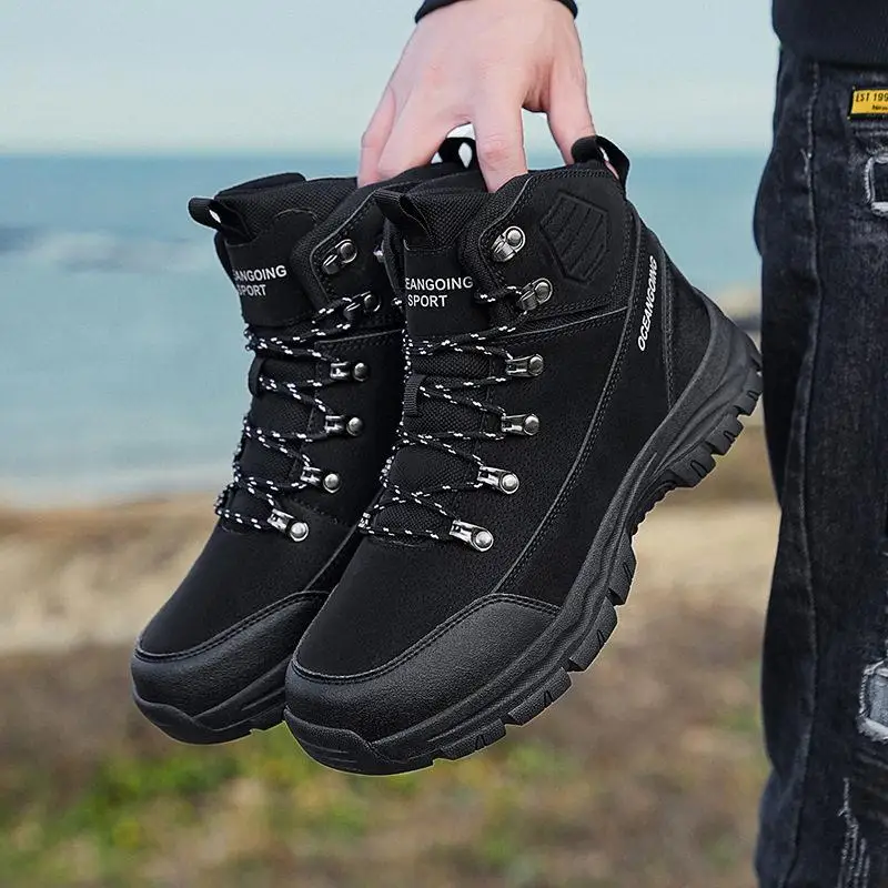 Outdoor Climbing Shoes Low Cut Non-Fleece Casual Sports Thin Model Hiking Boots Snow Boots Breathable Travel Friendly