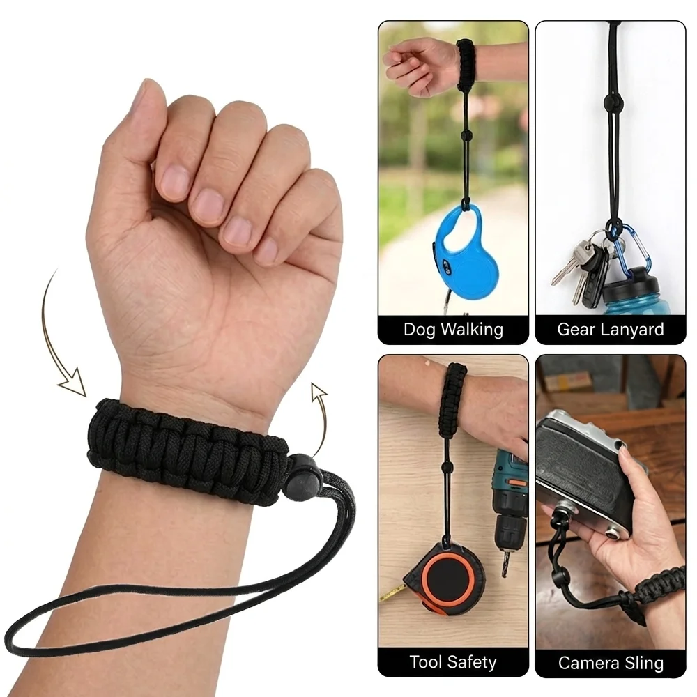 Dog Leash Wrist Strap Nylon Safety Hand Rope for Retractable Dog Leash Braided Anti-Loss Wristband Outdoor Pet Walking Supplies