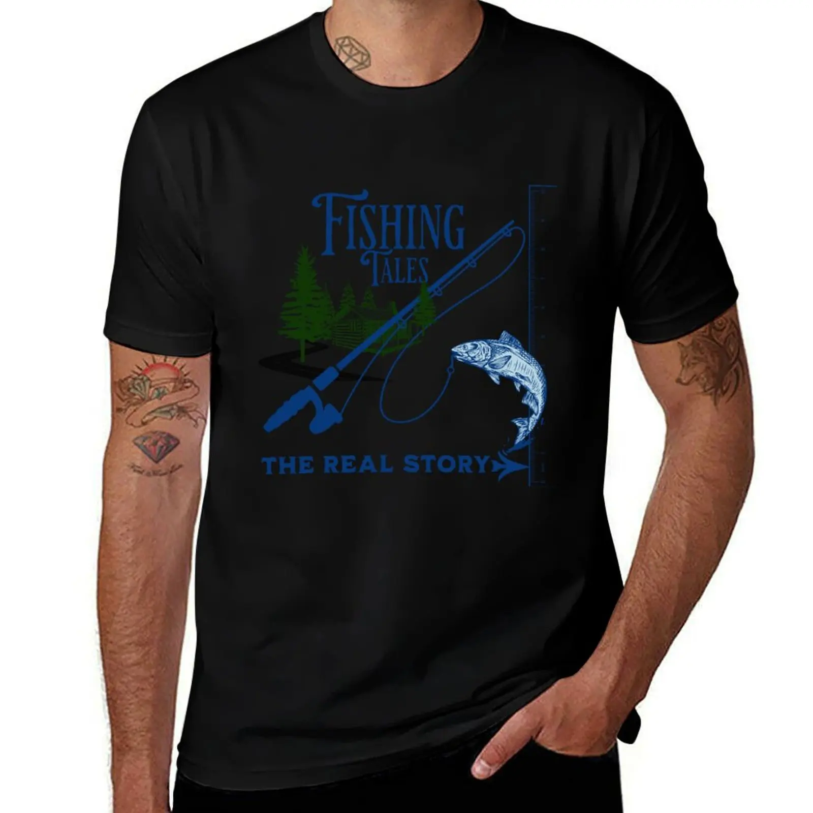 Fishing Tales. The Real Story funny design to keep the fishermen in your life honest about his catch. T-Shirt