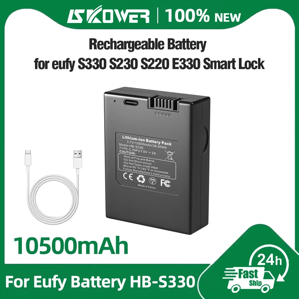 10500mAh Rechargeable Battery for EufyCam S4 Eufy Security S330 3-in-1 E330 Video Smart Lock S230 S231 E31 and Smart Drop