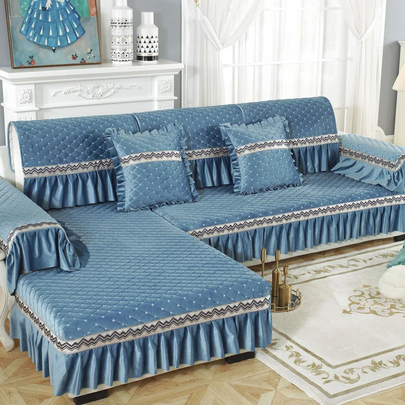 Winter Plush Sofa Cushion Nordic Living Room Fashionable Foreign Style Simple Non Slip Universal Sofa Cover