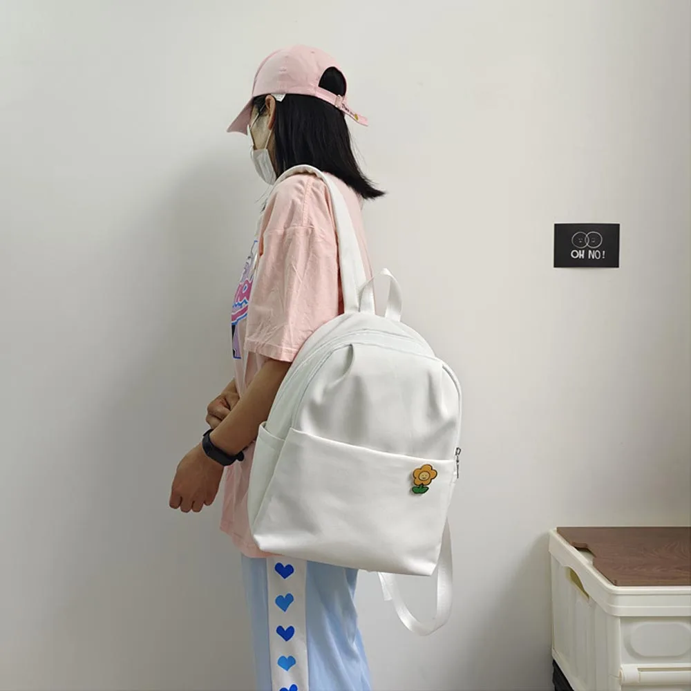 Customized Solid Color Multi-Layer Leisure Backpack Personalized Name High School Backpack Minimalist Girl Outdoor Backpack