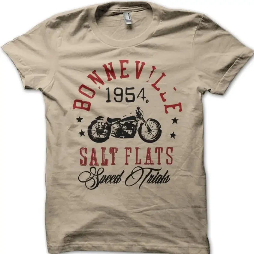 Bonneville Salt Flats 1954 Speed Trials Motorcycle Racer biker vintage Old Indian t shirt 7001