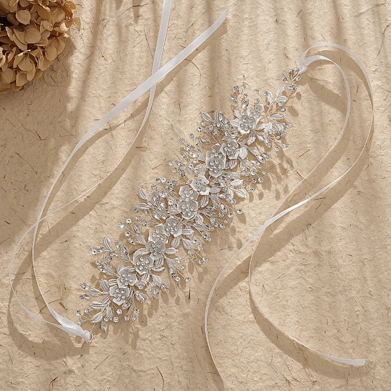 

Wholesale Bridal Jewelry Handmade Flowers Hairband Alloy Leaf Rose Hair Headwear