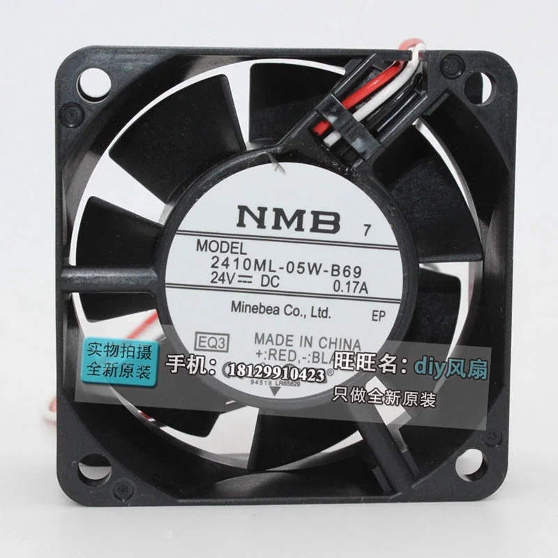 JFG For NMB-MAT Minebea 2410ML-05W-B69 6025 DC24V 6CM Waterproof Cooling Fan