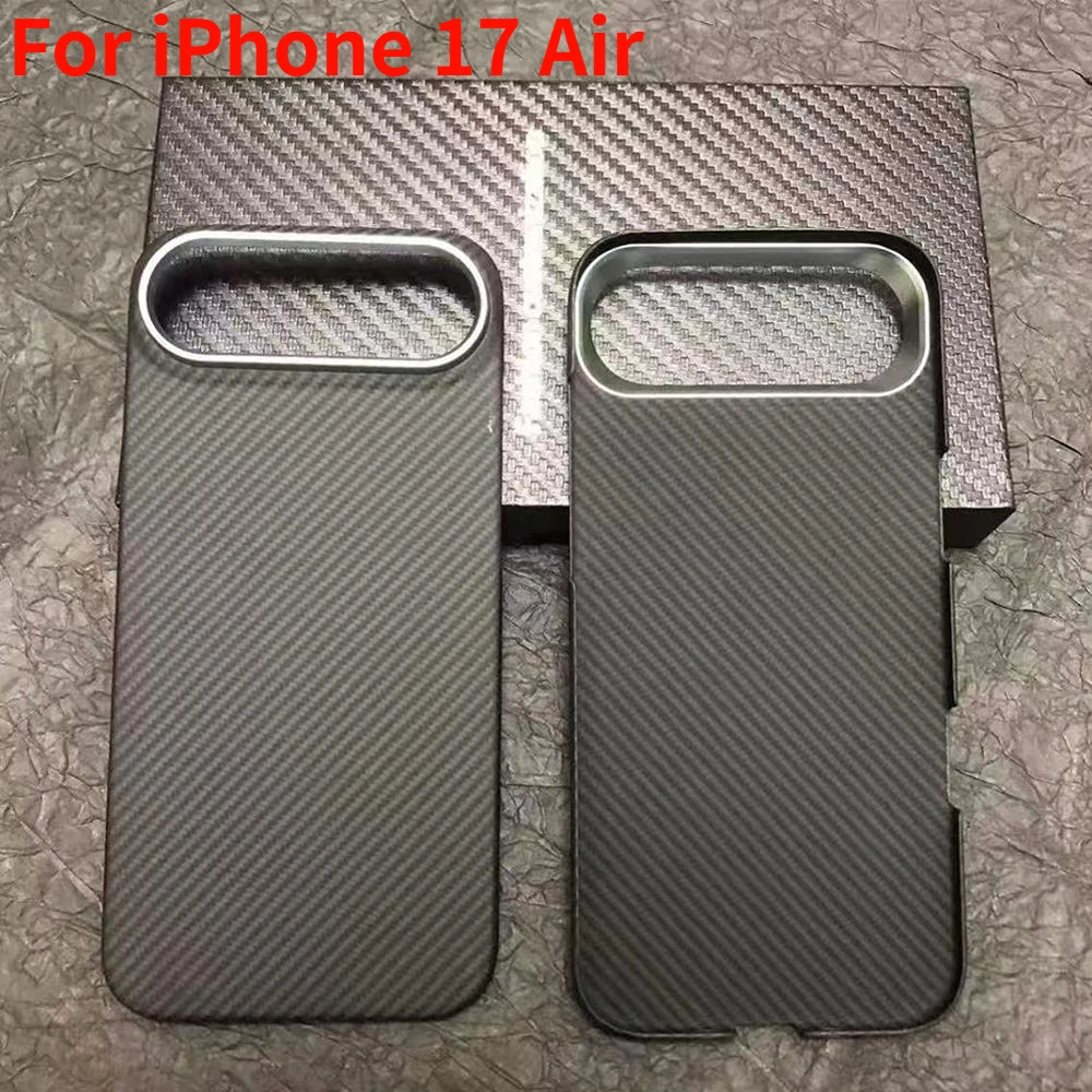 

Чехол из настоящего волокна для Apple iPhone17, воздушная крышка, встроенный железный лист, магнитная поддержка автомобиля, корпус из арамидного волокна Magsafe