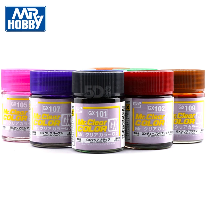 MR.HOBBY CLEAR COLOR Transparent Oil Based Glossy Paint Nitrocellulose Spray Coating Model Coloring DIY Hobby GX101-GX122