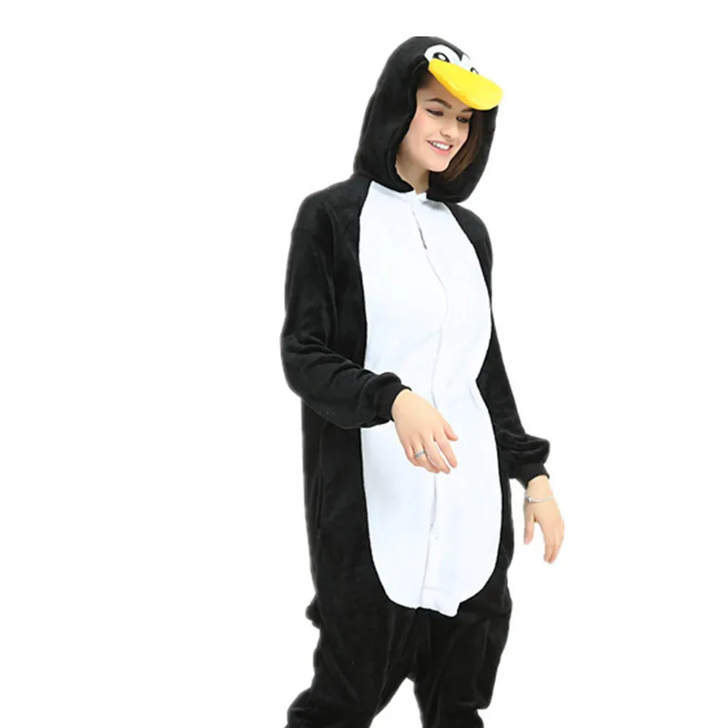 Kigurumi Adult Penguin Cosplay Costume Halloween Animal Onesies Unisex Cartoon Pajamas Party for Female Male